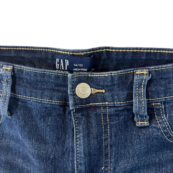 GAP Jeans 14/32 High Rise Favorite Jegging Stretch Denim Dark Wash Blue Skinny - Picture 5 of 5